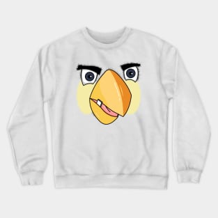 Face bird-white Crewneck Sweatshirt